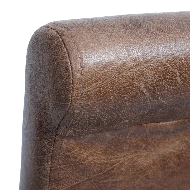 Tabouret de bar rétro avec dossier repose pieds tissu effet daim bois clair 04_0005273