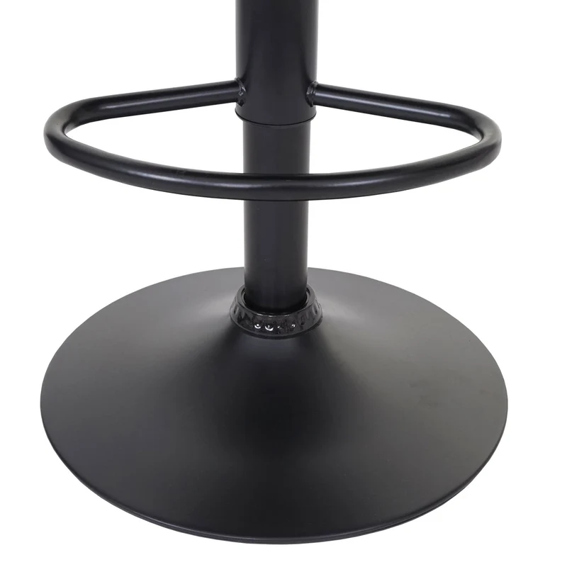 Tabouret de bar x1 pivotant 360° réglable en hauteur avec dossier repose pieds effet suédine métal brun clair vintage 04_0005264