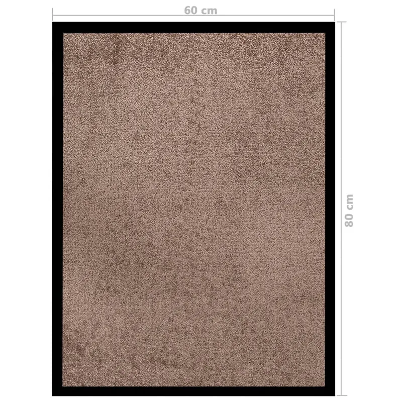 Paillasson de porte d'entrée 60 x 80 cm PP marron vinyle antidérapant DEC040629
