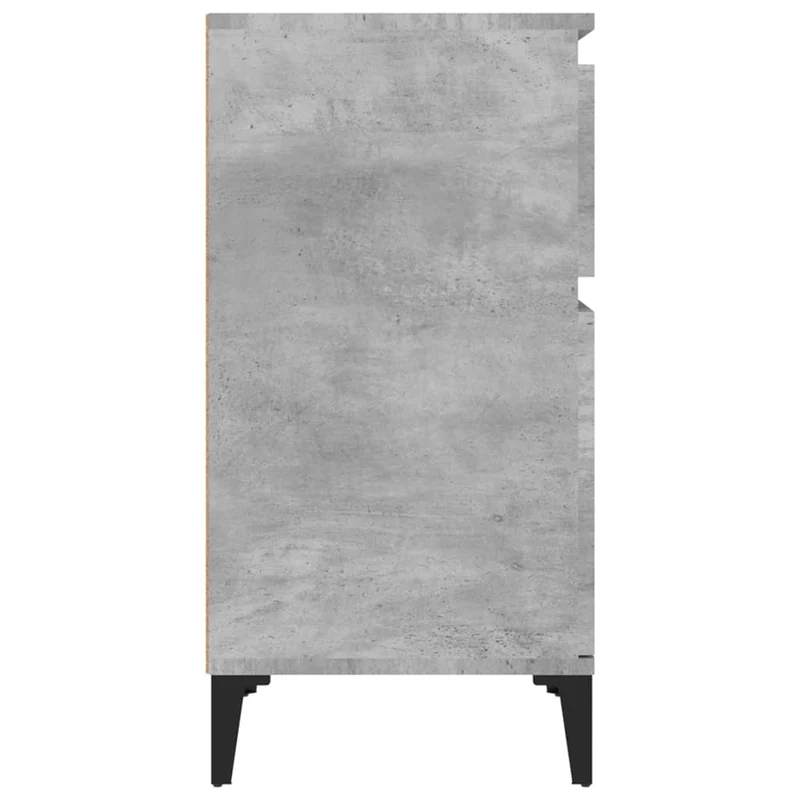 Lot de 2 tables de chevet avec tiroir et compartiment avec porte 40 x 35 x 70 cm bois d'ingénierie gris et métal DEC035383