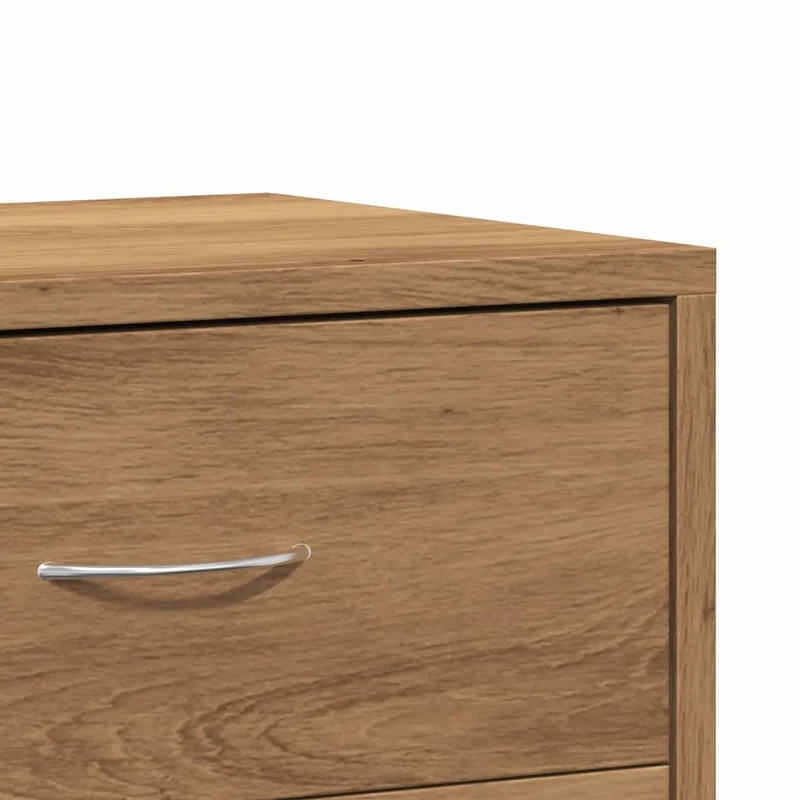 Lot de 2 tables de chevet avec deux tiroirs 40 x 30 x 40 cm en bois d'ingénierie couleur chêne DEC035056