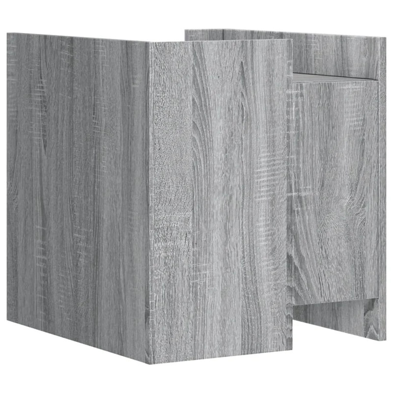 Table de chevet avec étagères 45 x 50 x 50 cm bois d'ingénierie gris DEC034674