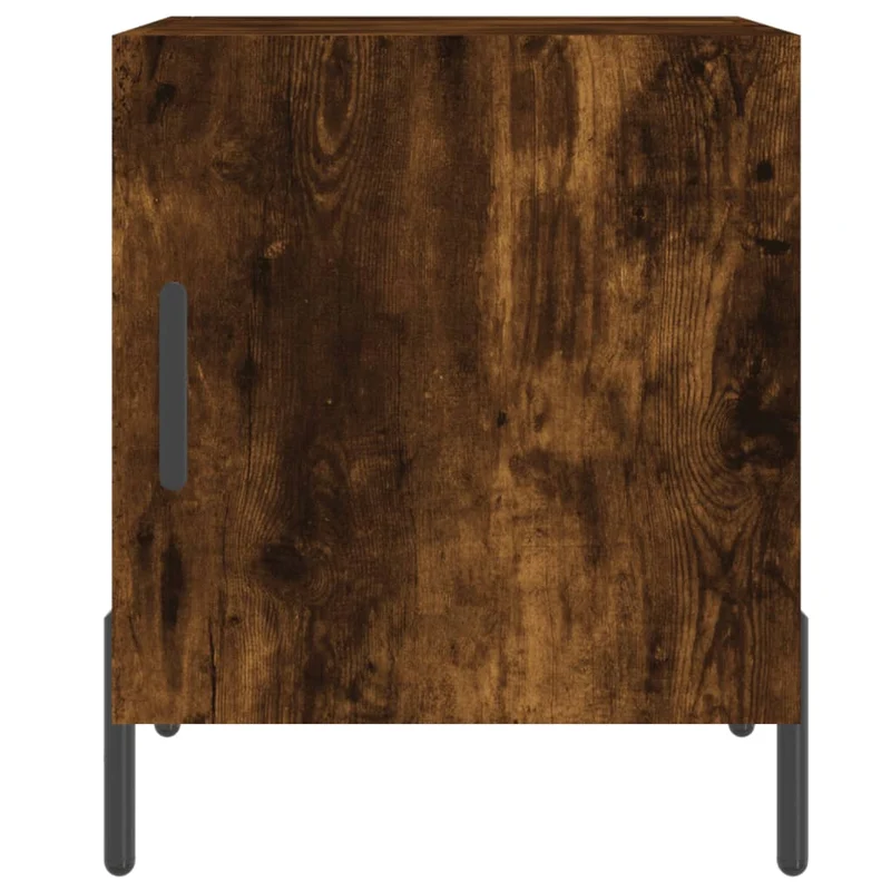 Table de chevet avec compartiment avec porte 40 x 40 x 50 cm bois d'ingénierie marron et fer DEC033614
