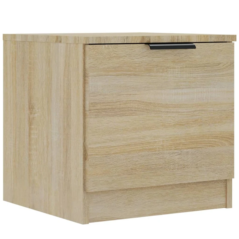 Lot de 2 tables de chevet avec compartiment avec porte 40 x 39 x 40 cm bois d'ingénierie couleur chêne DEC035267