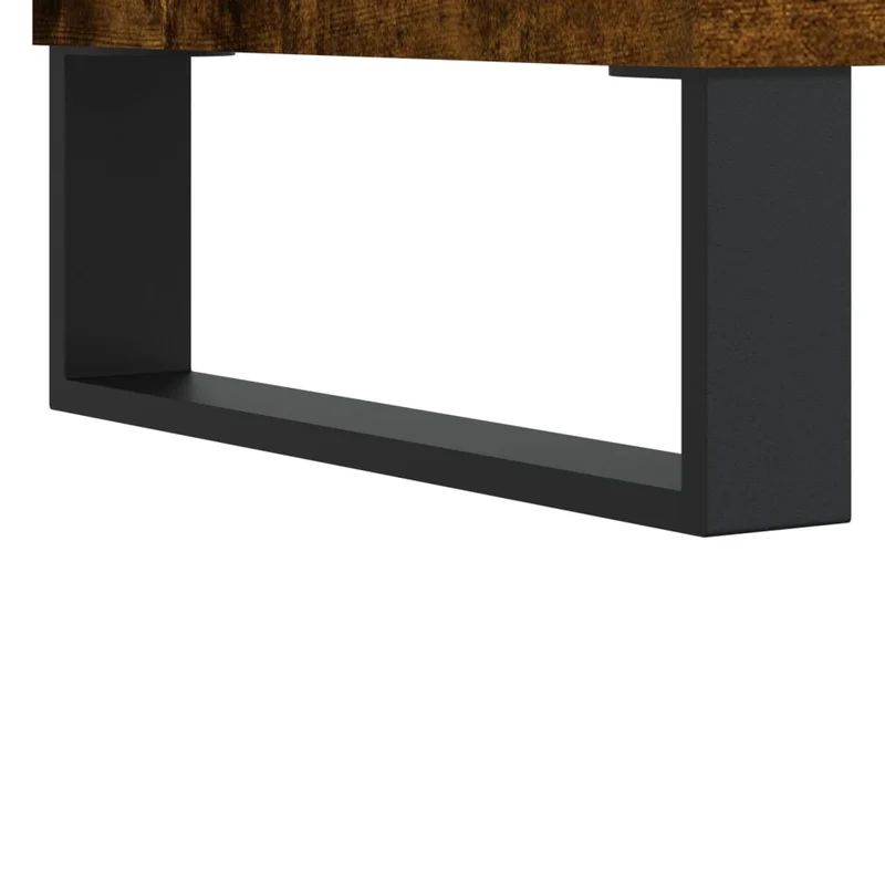 Lot de 2 tables de chevet avec compartiment ouvert 40 x 35 x 50 cm bois ingénierie marron et métal DEC035099
