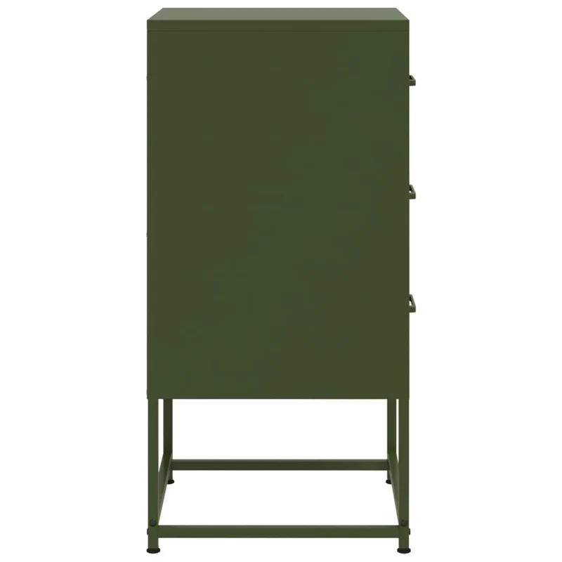 Table de chevet avec 3 tiroirs 36 x 39 x 78 cm acier vert DEC034712