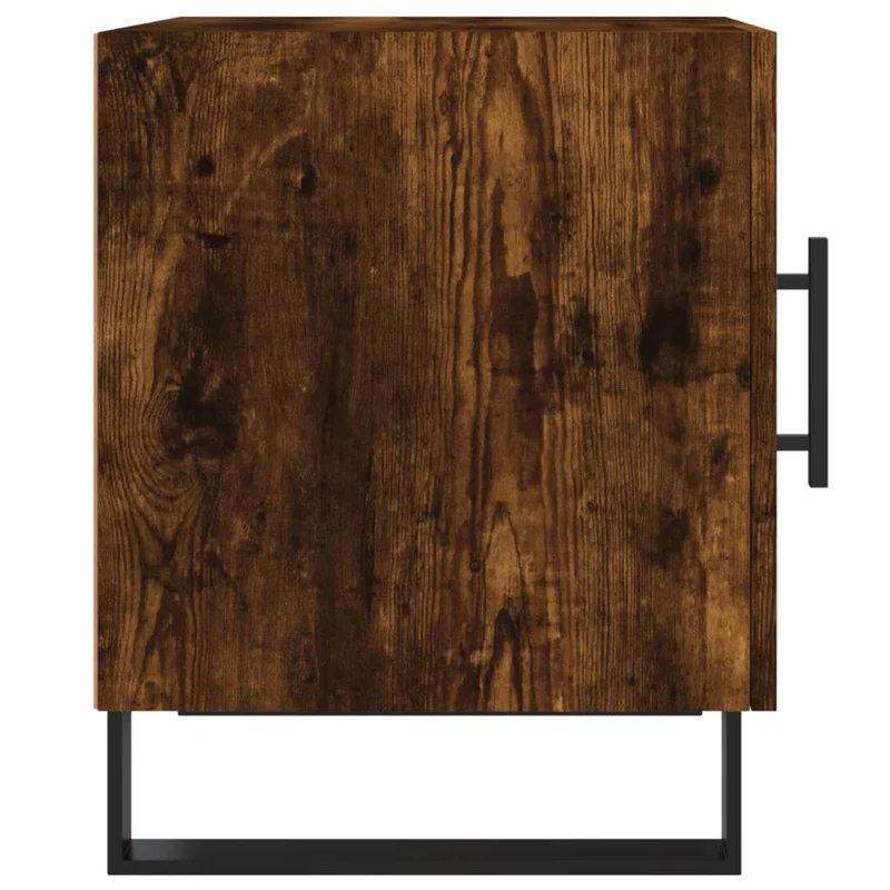 Lot de 2 tables de chevet avec compartiment avec porte 40 x 40 x 50 cm bois d'ingénierie marron et fer DEC035122