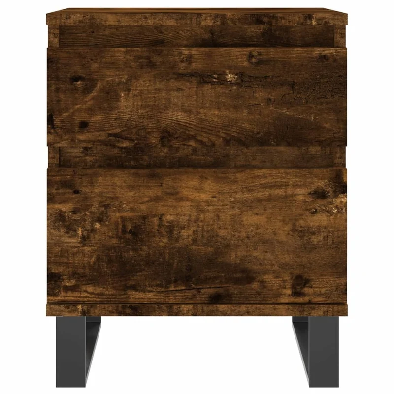 Lot de 2 tables de chevet avec deux tiroirs 40 x 35 x 50 cm bois ingénierie marron et métal DEC035094