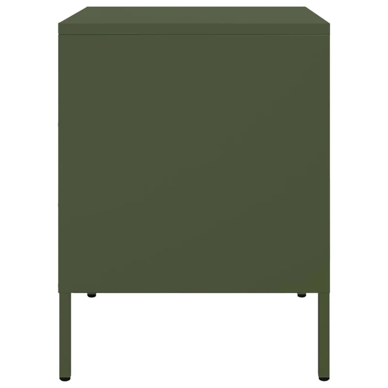 Table de chevet avec compartiment avec porte 36 x 39 x 50,5 cm acier vert DEC034703