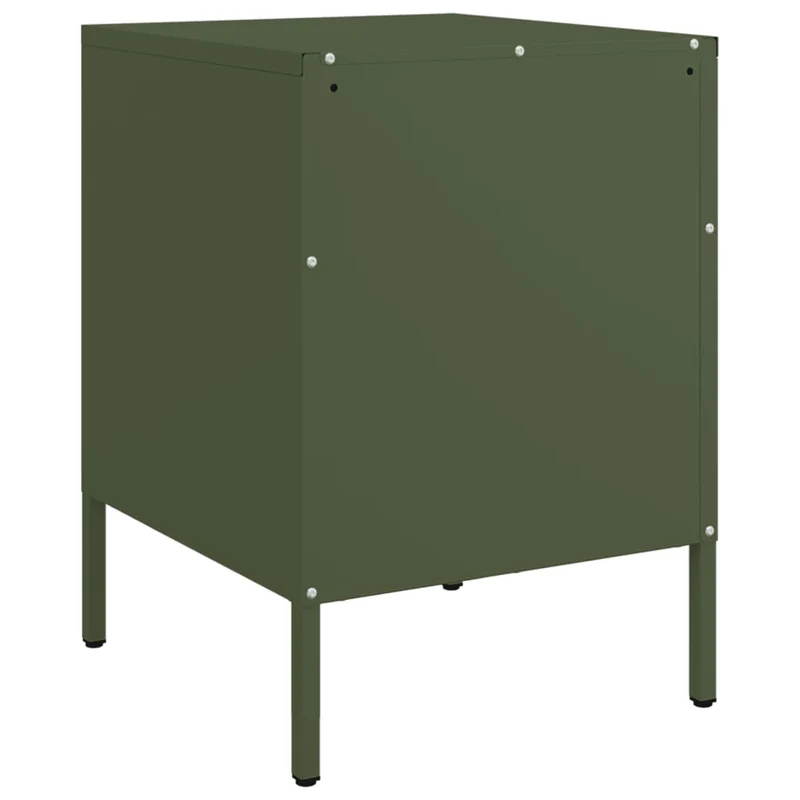 Table de chevet avec compartiment avec porte 36 x 39 x 50,5 cm acier vert DEC034703