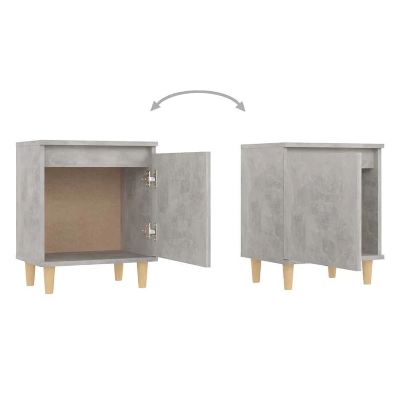 Table de chevet avec compartiment avec porte 40 x 30 x 50 cm bois d'ingénierie gris DEC033211