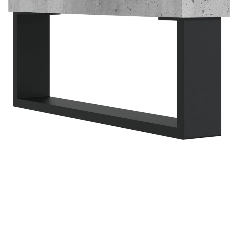 Lot de deux tables de chevet avec compartiment avec porte 40 x 30 x 50 cm bois d'ingénierie gris DEC035356