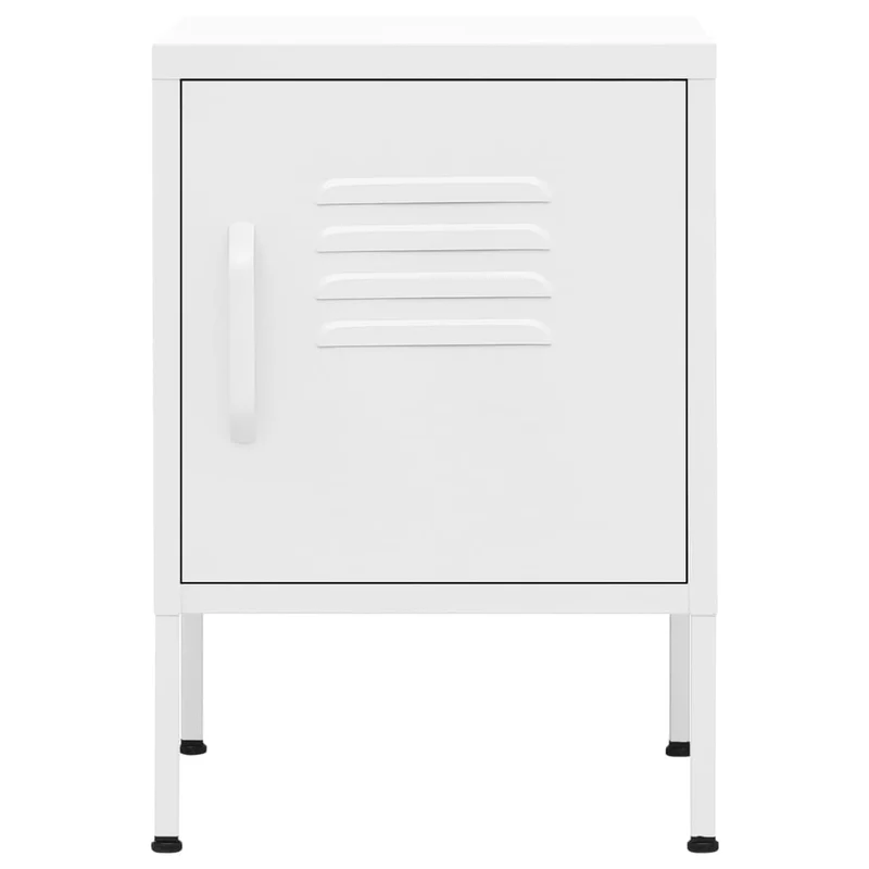 Lot de 2 tables de chevet avec compartiment avec porte 35 x 35 x 51 cm acier blanc DEC034861