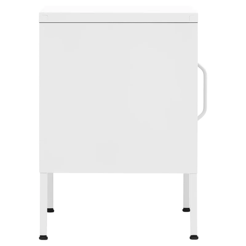 Lot de 2 tables de chevet avec compartiment avec porte 35 x 35 x 51 cm acier blanc DEC034861