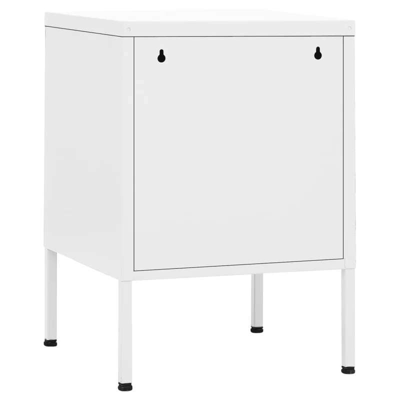 Lot de 2 tables de chevet avec compartiment avec porte 35 x 35 x 51 cm acier blanc DEC034861
