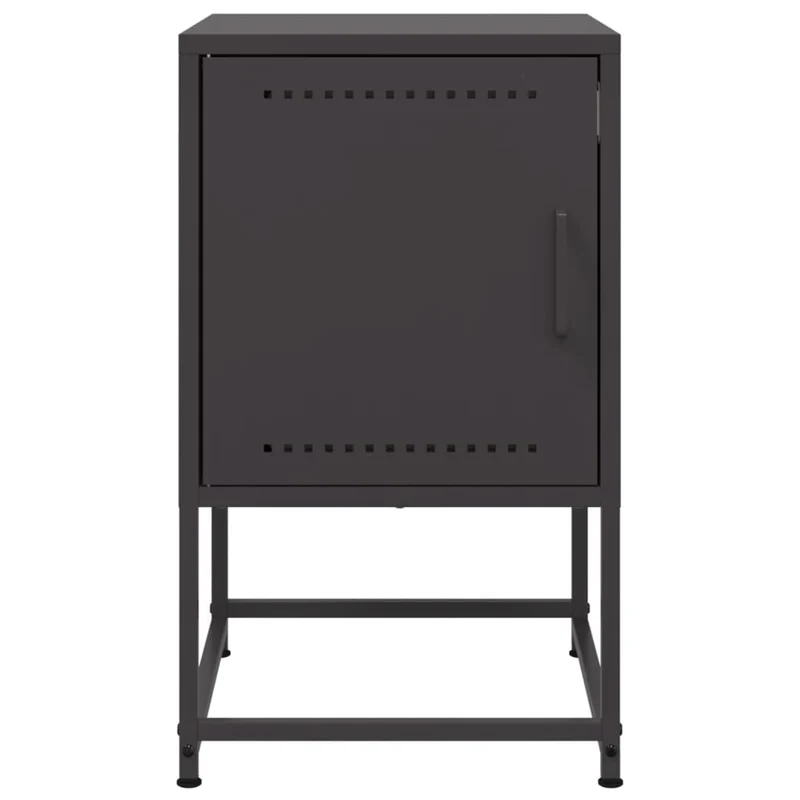 Lot de 2 tables de chevet avec compartiment avec porte 36 x 39 x 60,5 cm acier noir DEC035485