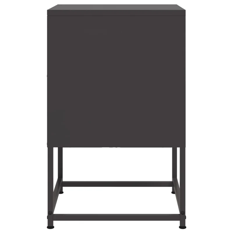 Lot de 2 tables de chevet avec compartiment avec porte 36 x 39 x 60,5 cm acier noir DEC035485
