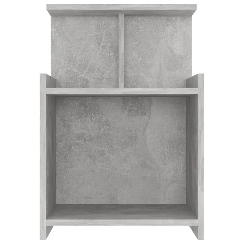 Lot de 2 tables de chevet avec étagères 40 x 35 x 60 cm aggloméré gris DEC035377