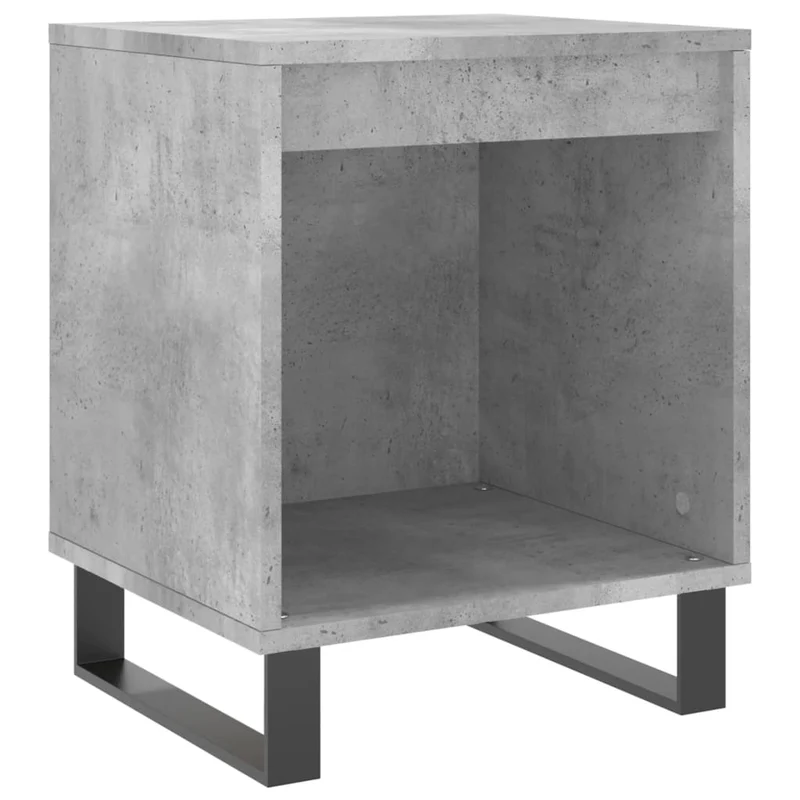 Lot de 2 tables de chevet avec compartiment ouvert 40 x 35 x 50 cm bois d’ingénierie gris DEC035371