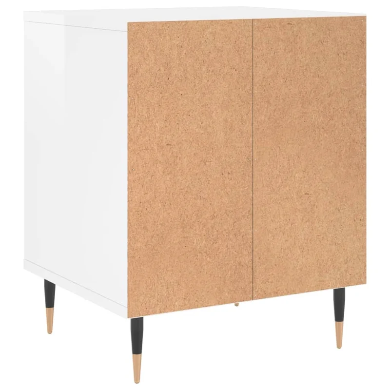 Lot de 2 tables de chevet avec compartiment ouvert 40 x 35 x 50 cm bois d'ingénierie blanc DEC035006