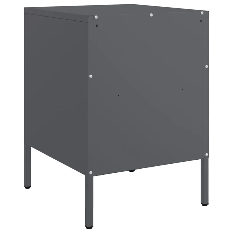 Lot de 2 tables de chevet avec tiroir et compartiment ouvert 36 x 39 x 50,5 cm acier anthracite DEC034825