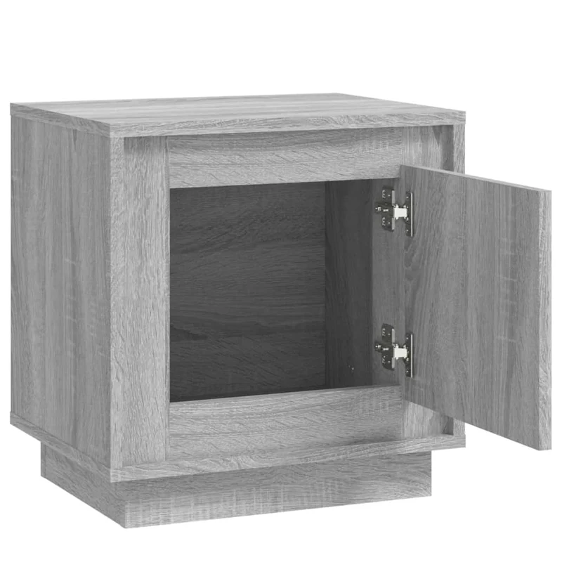 Table de chevet avec compartiment avec porte 44 x 35 x 45 cm bois d'ingénierie gris DEC034667