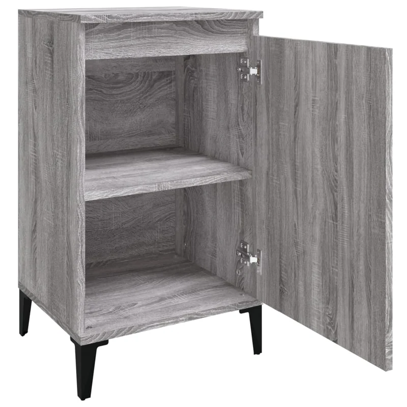 Table de chevet avec compartiment avec porte 40 x 35 x 70 cm bois d'ingénierie gris DEC034636