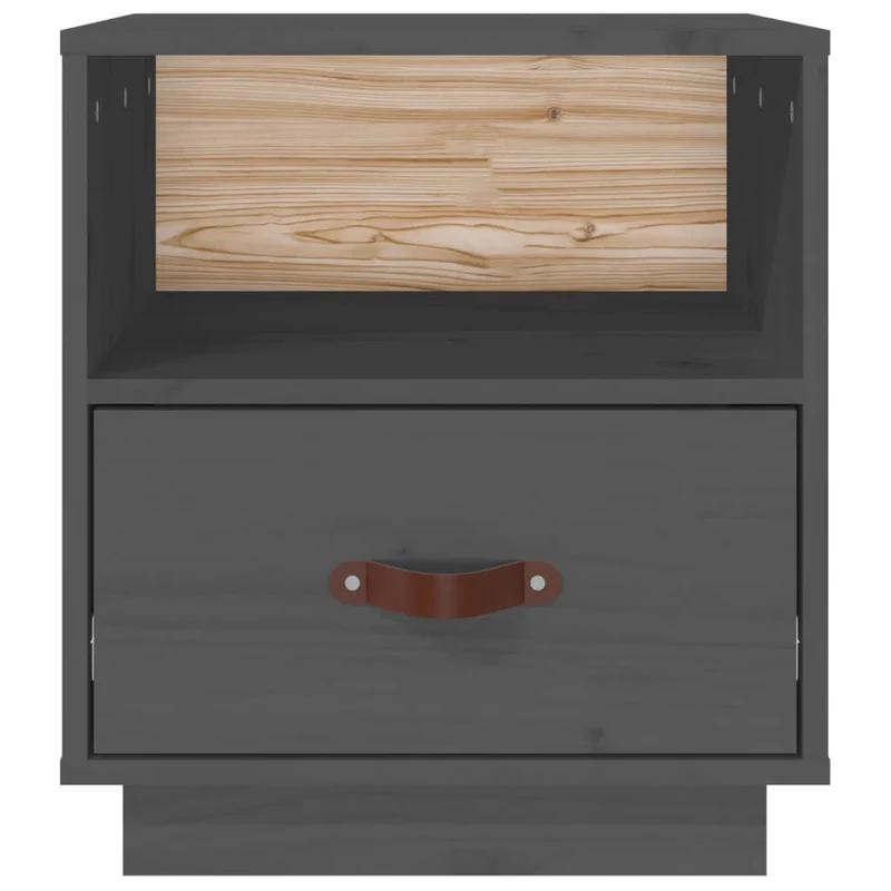Lot de 2 tables de chevet avec tiroir et compartiment ouvert 40 x 34 x 45 cm bois de pin gris DEC035323