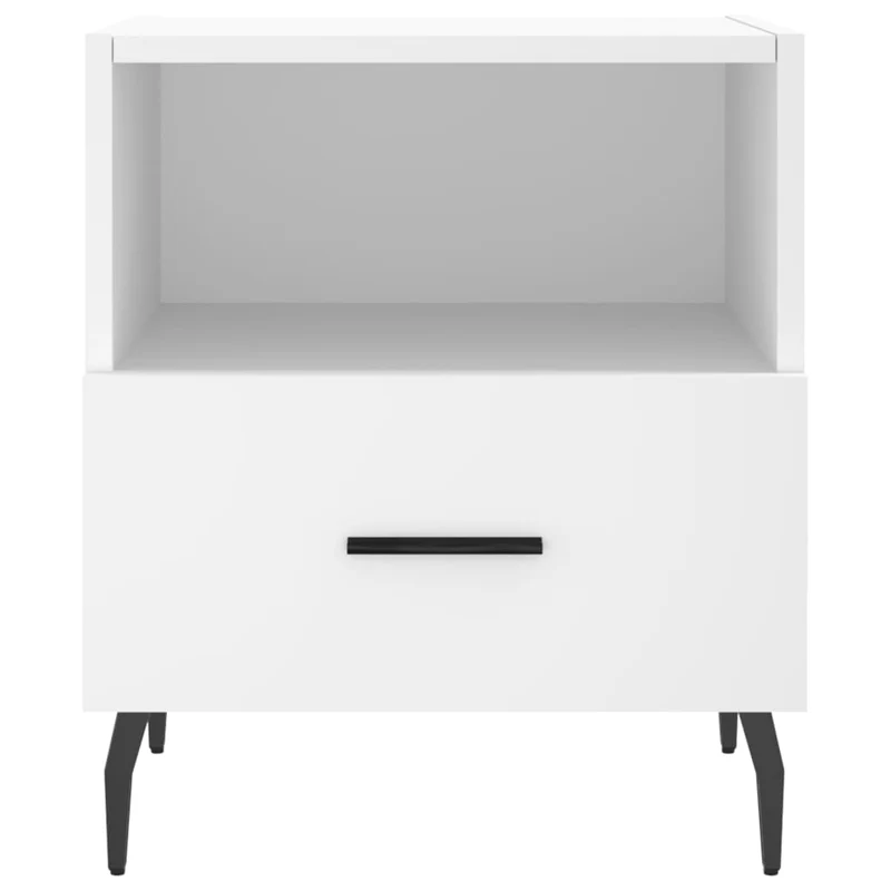 Lot de 2 tables de chevet avec tiroir et compartiment ouvert 40 x 35 x 47,5 cm bois d’ingénierie blanc DEC034920