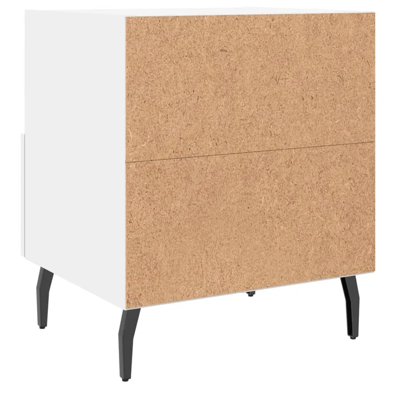 Lot de 2 tables de chevet avec tiroir et compartiment ouvert 40 x 35 x 47,5 cm bois d’ingénierie blanc DEC034920