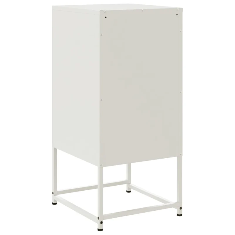 Lot de 2 tables de chevet avec tiroirs 36 x 39 x 78 cm acier blanc DEC034875