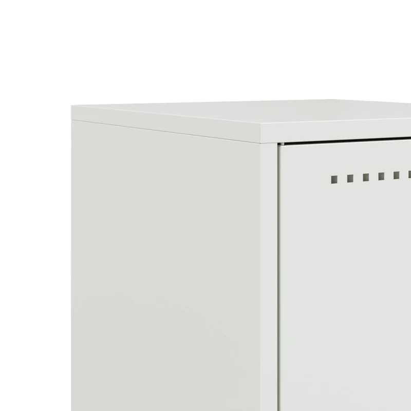 Lot de 2 tables de chevet avec tiroirs 36 x 39 x 78 cm acier blanc DEC034875