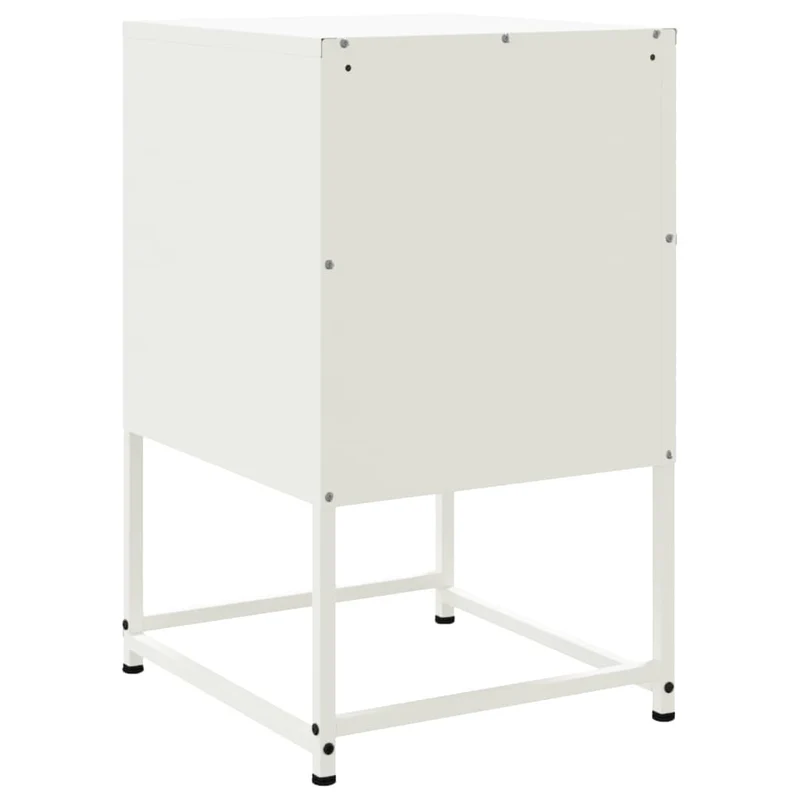 Lot de 2 tables de chevet avec compartiment avec porte 36 x 39 x 60,5 cm acier blanc DEC034872