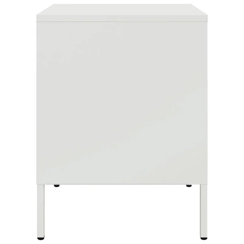 Lot de 2 tables de chevet avec tiroir et compartiment ouvert 36 x 39 x 50,5 cm acier blanc DEC034867