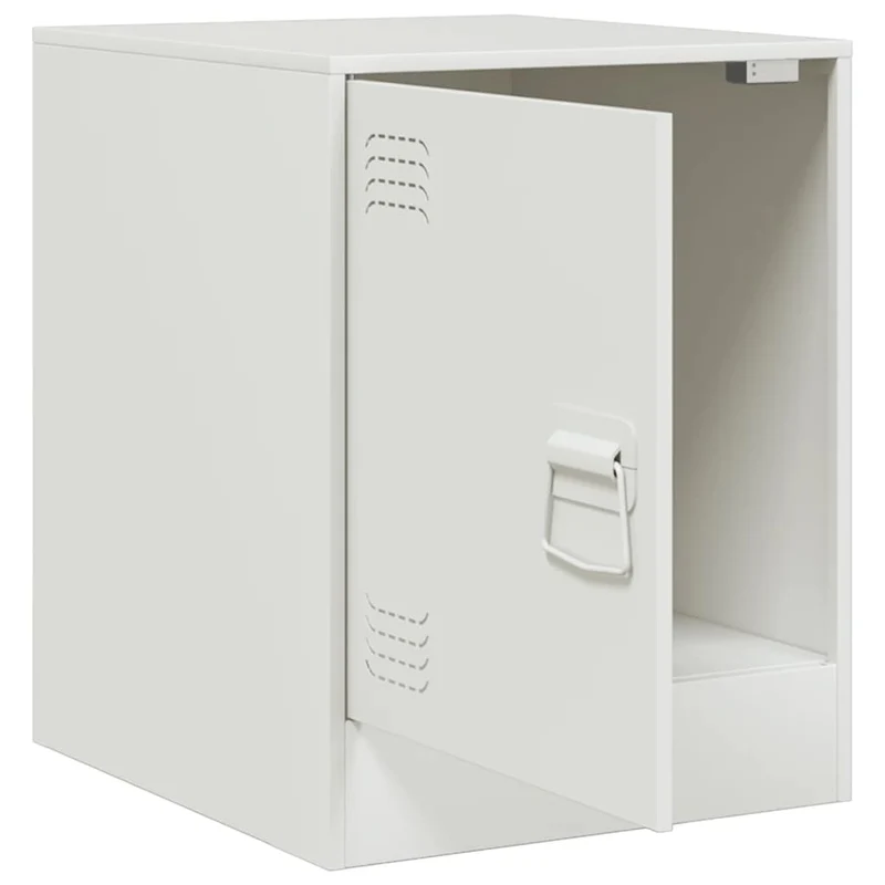 Lot de 2 tables de chevet avec compartiment avec porte 34,5 x 39 x 44 cm acier blanc DEC034853