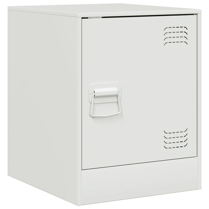 Lot de 2 tables de chevet avec compartiment avec porte 34,5 x 39 x 44 cm acier blanc DEC034853
