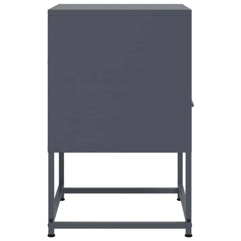 Lot de 2 tables de chevet avec tiroirs et compartiment 36 x 39 x 60,5 cm acier anthracite DEC034828