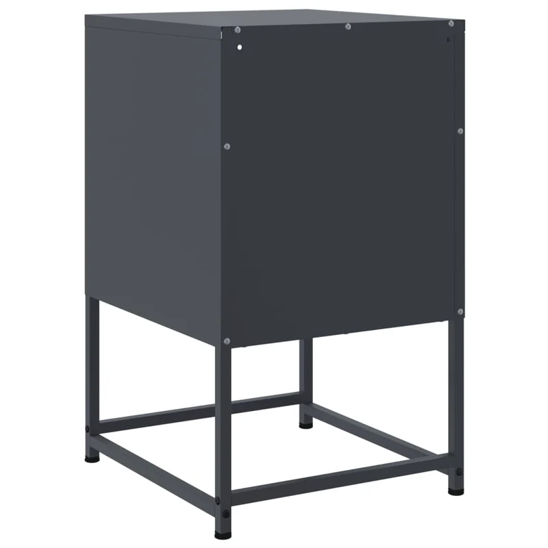 Lot de 2 tables de chevet avec tiroirs et compartiment 36 x 39 x 60,5 cm acier anthracite DEC034828