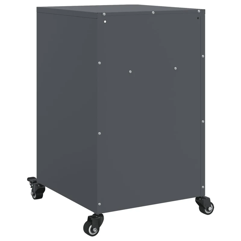 Lot de 2 tables de chevet avec compartiment avec porte 36 x 39 x 59 cm acier anthracite DEC034827