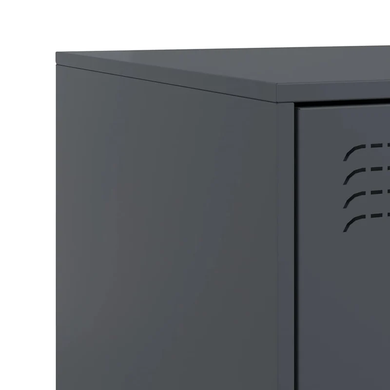 Lot de 2 tables de chevet avec 3 tiroirs 34,5 x 39 x 62 cm acier anthracite DEC034819