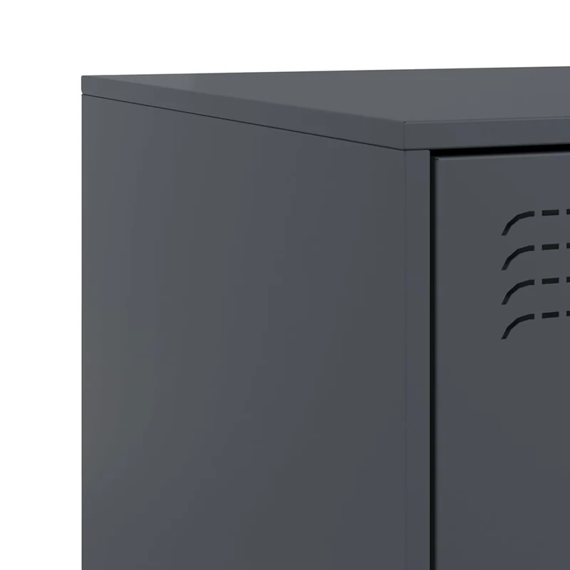 Lot de 2 tables de chevet avec tiroirs 34,5 x 39 x 44 cm acier anthracite DEC034817