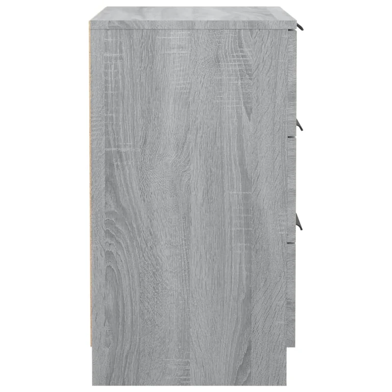 Table de chevet avec 3 tiroirs 40 x 36 x 65 cm bois d'ingénierie gris DEC034639