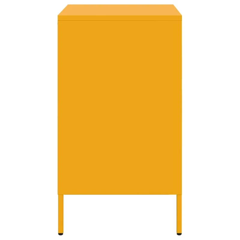 Lot de 2 tables de chevet avec compartiment avec porte 36 x 39 x 68 cm acier jaune moutarde DEC035433