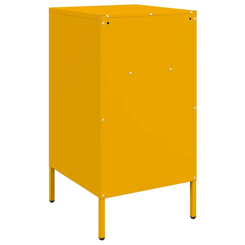 Lot de 2 tables de chevet avec compartiment avec porte 36 x 39 x 68 cm acier jaune moutarde DEC035433