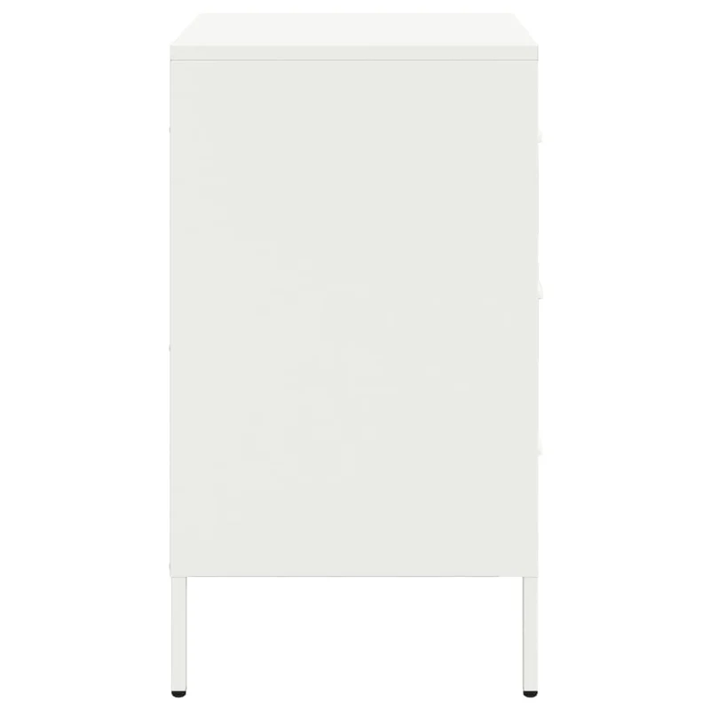 Lot de 2 tables de chevet avec 3 tiroirs 36 x 39 x 68 cm acier blanc DEC034873