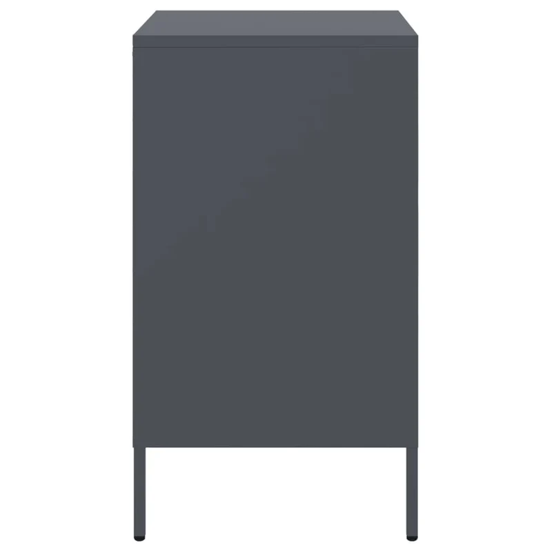 Lot de 2 tables de chevet avec compartiment avec porte 36 x 39 x 68 cm acier anthracite DEC034831