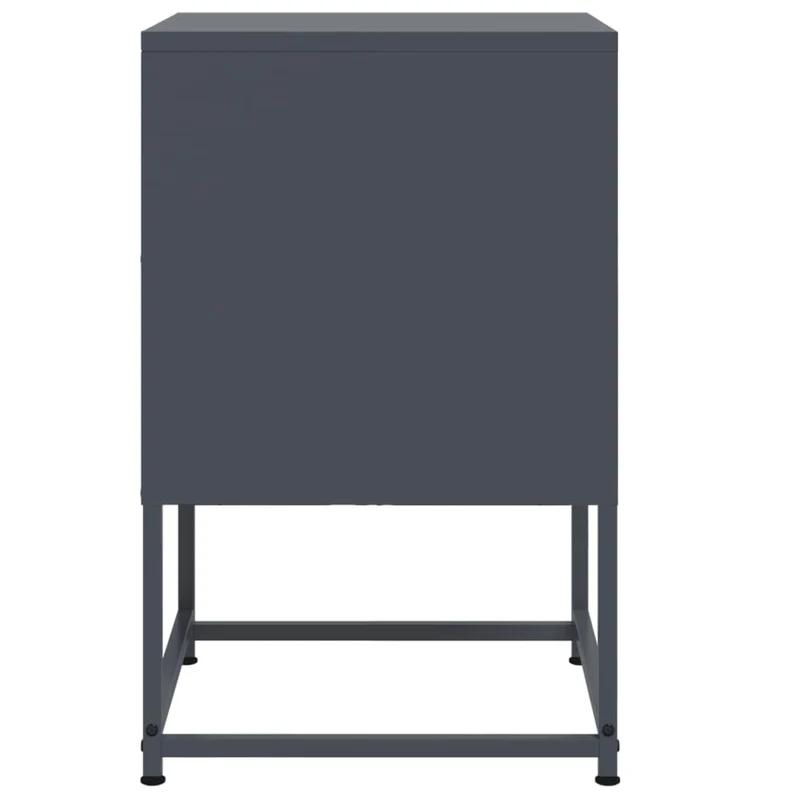 Lot de 2 tables de chevet avec compartiment avec porte 36 x 39 x 60,5 cm acier anthracite DEC034830