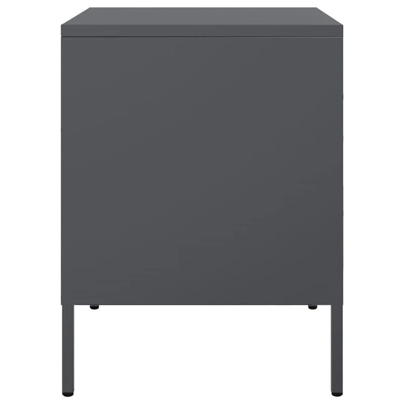 Lot de 2 tables de chevet avec tiroirs 36 x 39 x 50,5 cm acier anthracite DEC034826