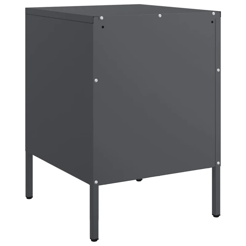 Lot de 2 tables de chevet avec compartiment avec porte 36 x 39 x 50,5 cm acier anthracite DEC034824