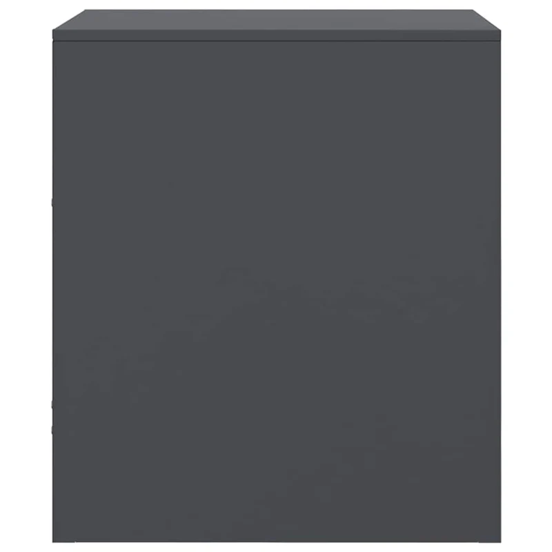 Lot de 2 tables de chevet avec tiroir et compartiment ouvert 34,5 x 39 x 44 cm acier anthracite DEC034818